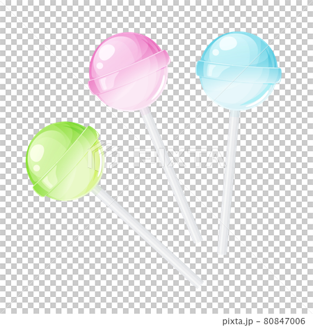 ロリポップのイラスト_棒付きキャンディー 80847006