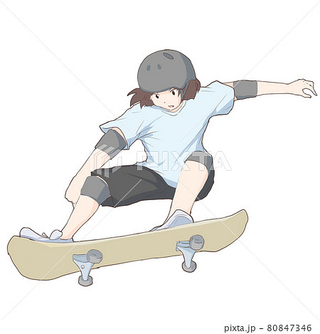 練習中のスケーターのイラスト素材