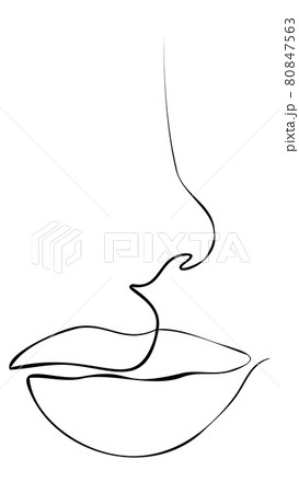 Female lips line art 80847563