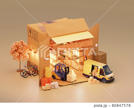 Warehouse in cardboard box 80847578