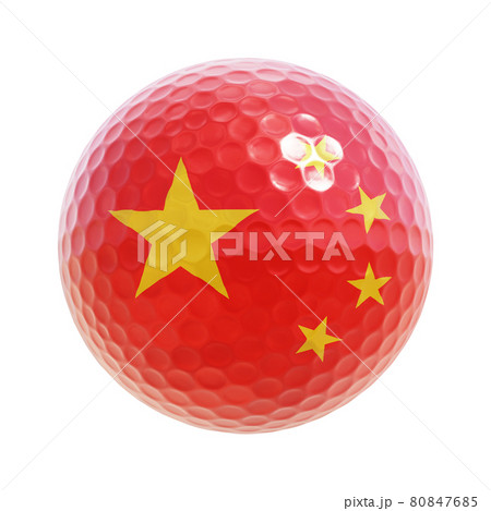 3D render of the national flag of the People's Republic of China golf ball 3D render of the national flag of the People's Republic of China golf ball 80847685