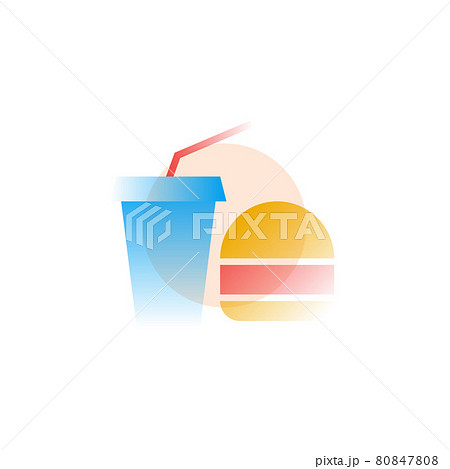 Fast food. Vector icon in gradient styleのイラスト素材 [80847808] - PIXTA
