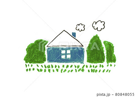 かわいい三角屋根の青い家 かわいい三角屋根の青い家 80848055