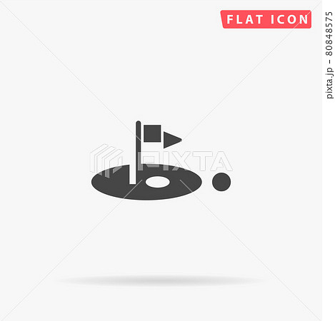 Hole Course Golf with Flag flat vector icon. Hand drawn style design illustrations Hole Course Golf with Flag flat vector icon. Hand drawn style design illustrations 80848575