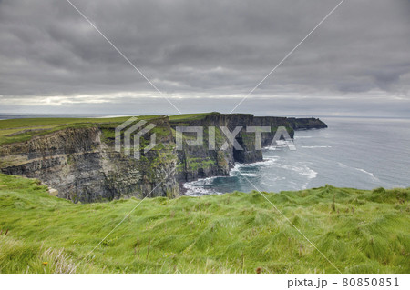 Panorama picture of the Cliffs of Moher at the west coast of Ireland during daytime Panorama picture of the Cliffs of Moher at the west coast of Ireland during daytime 80850851