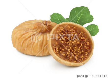 dried fig isolated on white background with clipping path and full depth of field 80851218