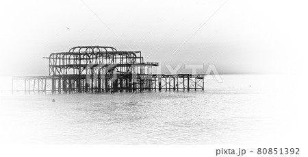 Old Brighton Pier in the sunset 80851392
