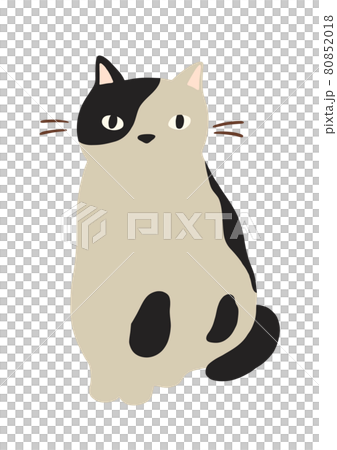 Illustration of a sitting cat-Brindle cat Illustration of a sitting cat-Brindle cat 80852018