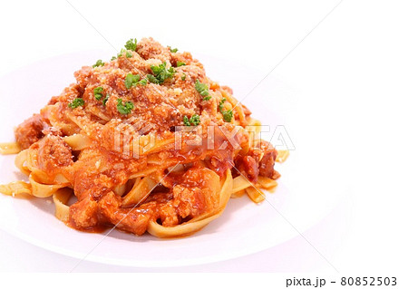 タリアテッレ　ボロネーゼ　幅広の麺　スパゲッティ　ミートソース 80852503