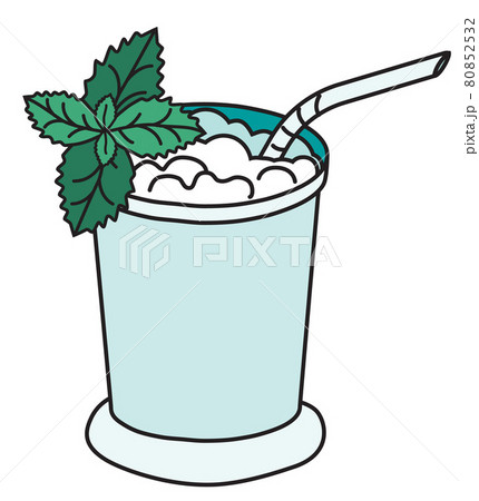Stylish hand-drawn doodle cartoon style Mint Julep cocktail metal chrome silver mug with a straw vector illustration. For party card, invitations, posters, bar menu or alcohol cook book recipe. Stylish hand-drawn doodle cartoon style Mint Julep cocktail metal chrome silver mug with a straw vector illustration. For party card, invitations, posters, bar menu or alcohol cook book recipe. 80852532