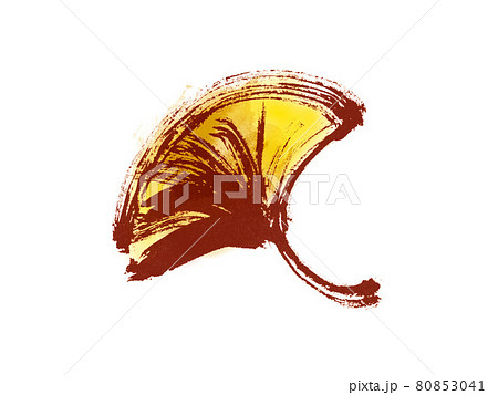 銀杏の葉 和風手描きイラスト素材のイラスト素材