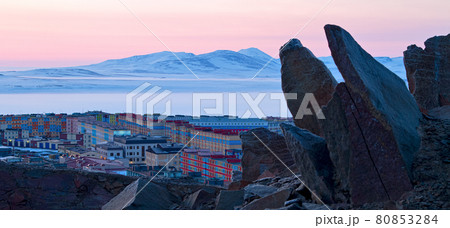 The majestic panorama of the Arctic city of Anadyr. The majestic panorama of the Arctic city of Anadyr. 80853284
