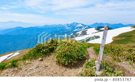 初夏の巻機山登山:牛ヶ岳山頂 初夏の巻機山登山:牛ヶ岳山頂 80853767