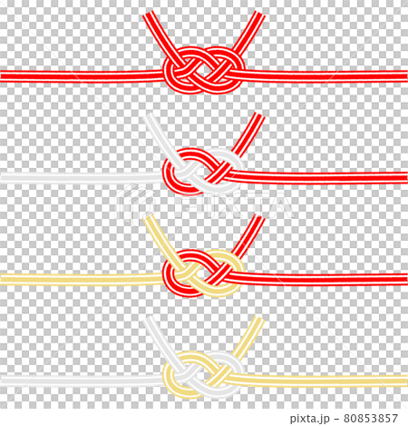 水引 あわじ結び セット ベクター素材 水引 あわじ結び セット ベクター素材 80853857