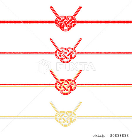 水引 あわじ結び セット ベクター素材 水引 あわじ結び セット ベクター素材 80853858