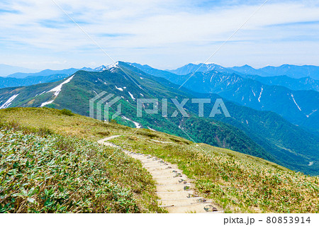 初夏の巻機山登山:山頂からの眺め 初夏の巻機山登山:山頂からの眺め 80853914