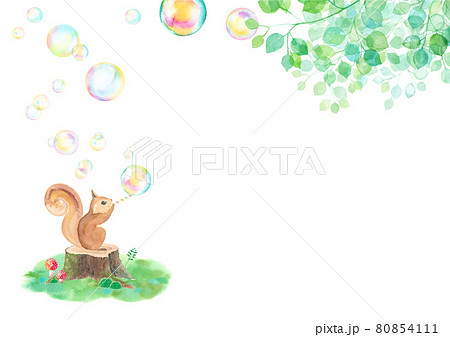 A Squirrel Blowing Soap Bubbles In The Sunlight Stock Illustration