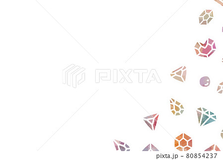 カラフルでかわいい水彩の宝石の背景イラストのイラスト素材