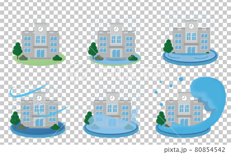 Vector illustration set for schools suffering from floods 80854542