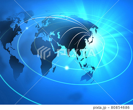 グローバル経済　ビジネスイメージ　世界地図　日本地図　経済発展 80854686