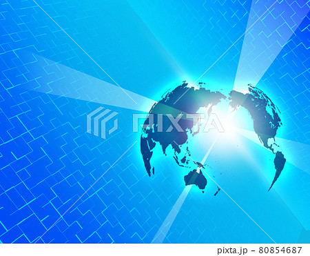 グローバル経済　ビジネスイメージ　世界地図　日本地図　経済発展 80854687