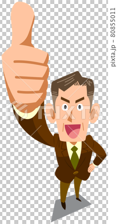 A managerial man who thumbs up 80855011