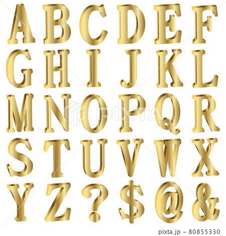 アルファベット　文字　金　アイコン 80855330