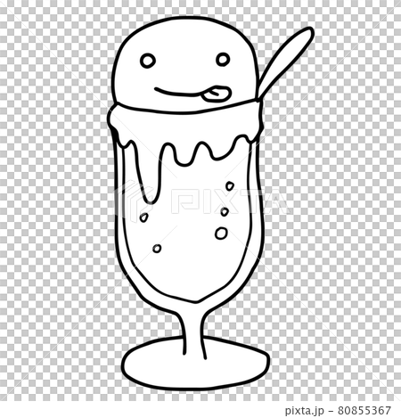 奶油蘇打 pelori 面部表情線描插圖 奶油蘇打 pelori 面部表情線描插圖 80855367