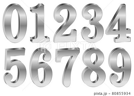 数字　シルバー　文字　アイコン 80855934
