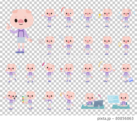 A set of pig boys expressing various emotions 80856863