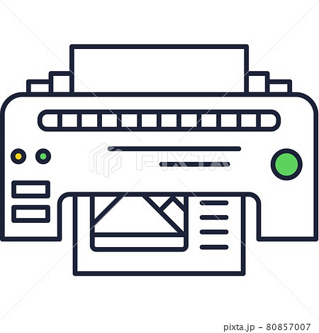 Printer Line Icon Vector Fax Outline Pictogramのイラスト素材