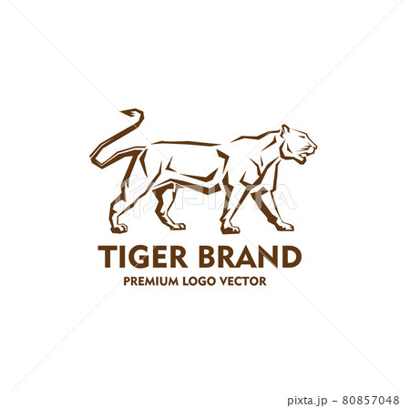 simple and stylized tiger standing logo vector simple and stylized tiger standing logo vector 80857048