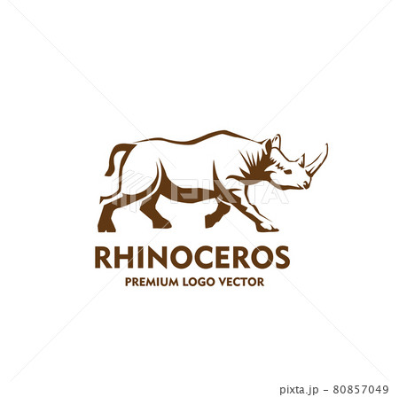 rhino vector logo design illustration 80857049