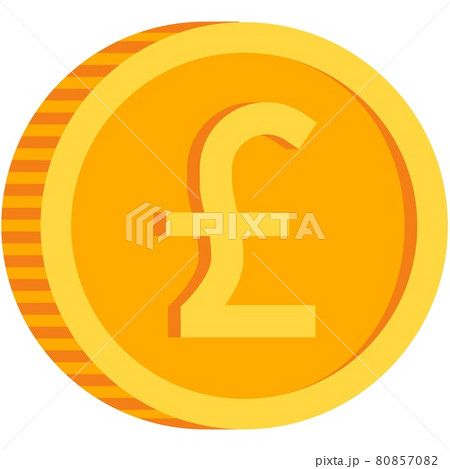 Pound coin icon vector british money sign gold currency Pound coin icon vector british money sign gold currency 80857082