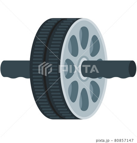 Gym fitness wheel icon functional training equipment illustration 80857147