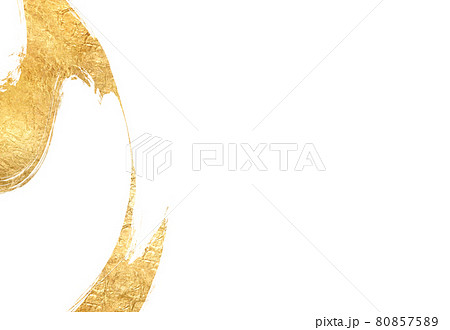 背景 テクスチャ 高級感 金色 金屏風 金紙 年賀状 正月 和紙 壁紙 筆アート キラキラ インク 80857589