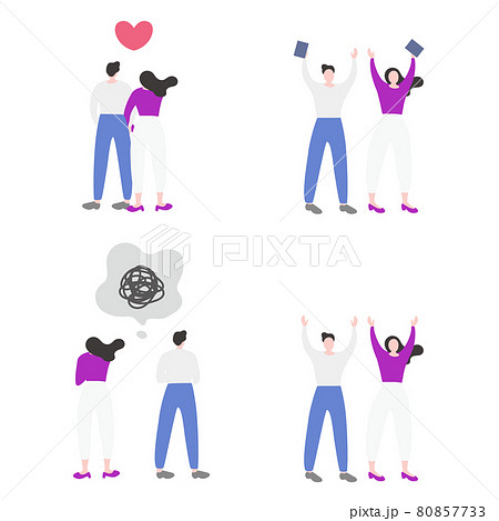 出会い系 婚活 恋人夫婦 人物の全身フラットイラスト素材のイラスト素材 出会い系 婚活 恋人夫婦 人物の全身フラットイラスト素材のイラスト素材