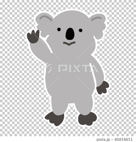 Vector image of koala, waving pose, whole body 80858651