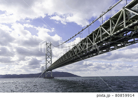 兵庫県 明石海峡大橋のイラスト素材