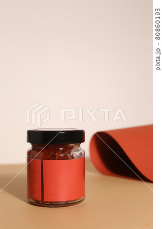 Set of cosmetic glass bottle. Closeup, copyspace. Beauty blogging, salon treatment concept, minimalism brand packaging mock up 80860193