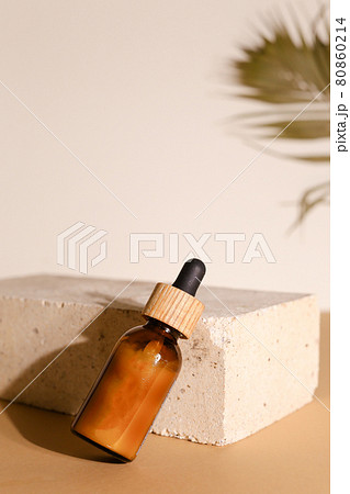 Amber glass dispenser bottle, sprayer and moisturizer cream jar. Natural cosmetic products packaging design template, branding Amber glass dispenser bottle, sprayer and moisturizer cream jar. Natural cosmetic products packaging design template, branding 80860214