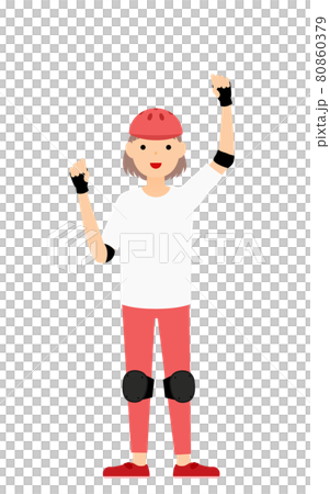 一個擺出大膽姿勢的滑冰女孩 一個擺出大膽姿勢的滑冰女孩 80860379