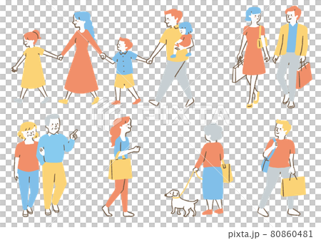 お出かけする人たち_セット02 80860481