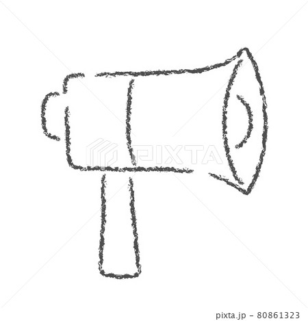 メガホンの線画ベクターイラスト 80861323