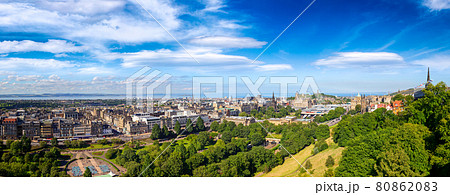 Edinburgh cityscape panorama Scotland UK 80862083