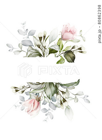 Greeting card with branches on a white background 80862398