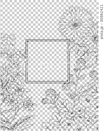 A stylish frame with natural flowers 80862421