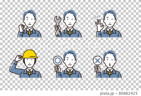 人物 作業着の男性セット 人物 作業着の男性セット 80862425