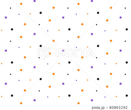 ハロウィンカラーの星のシームレスパターン 背景 きらきら かわいい 模様 スター 小さい 飾りのイラスト素材