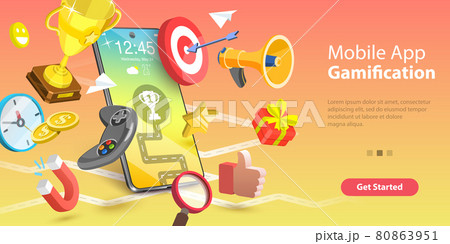 Mobile App Gamification, Interactive Content For Audience Engaging. Mobile App Gamification, Interactive Content For Audience Engaging. 80863951